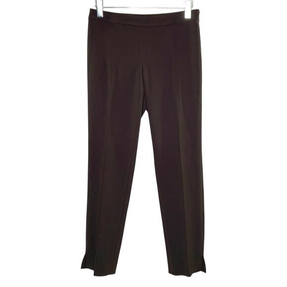 St. John Pants - St. John 4 Chocolate Brown Flat Front Side Zip Tapered Trousers Country Club